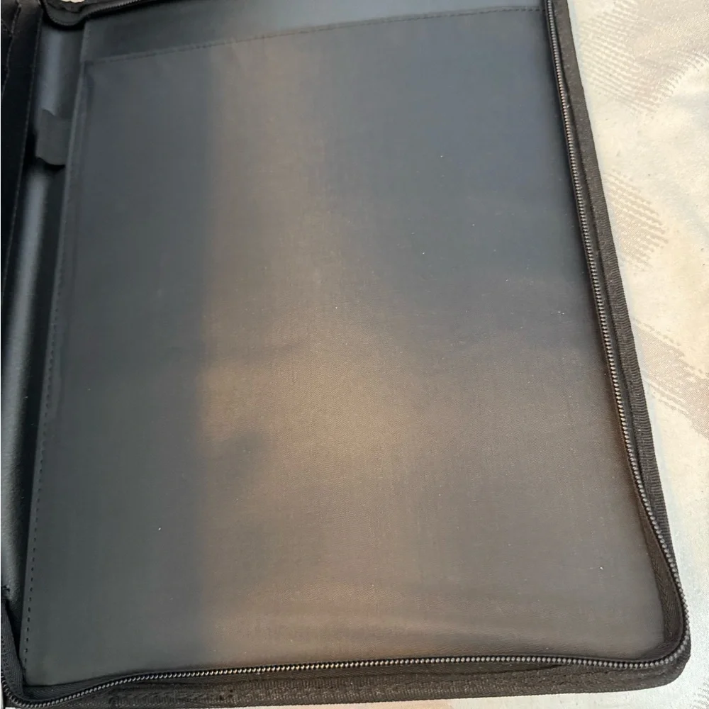 Black Leather Work or Resume Portfolio with LLS Insignia. Never used.
